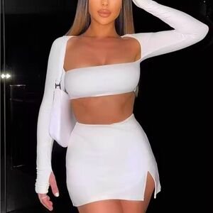 Hugcitar women new 2pc set solid long sleeves